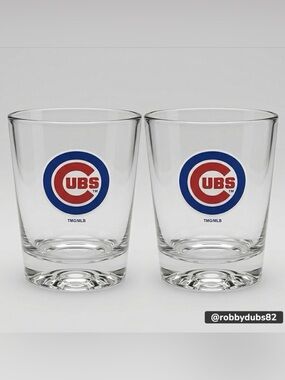 🆕 (Set of 2) Chicago Cubs Souvenir Cups / Old-fashion Glasses